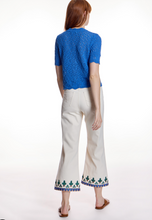Load image into Gallery viewer, Allegra Ecru Trousers with Embroidery

