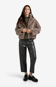Yasmine Chocolate Faux leather trousers