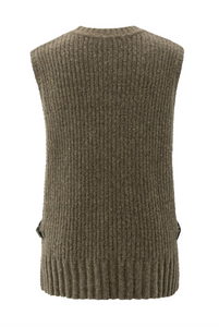 Yasmine Ribbed sleeveless sweater with side buckles