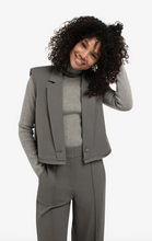 Load image into Gallery viewer, Yasmine Sleeveless Short Blazer Dark Night Grey
