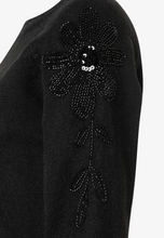 Load image into Gallery viewer, More &amp; More Sweatshirt with Pearls 3/4 sleeve Black
