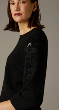 Load image into Gallery viewer, More &amp; More Sweatshirt with Pearls 3/4 sleeve Black
