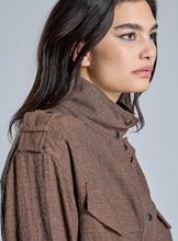 Load image into Gallery viewer, Allegra Brown Military Style Shirt Jacket
