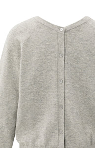 Double V-neck sweater with back button detail