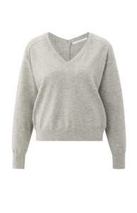 Double V-neck sweater with back button detail - Type: product