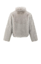 Load image into Gallery viewer, Faux fur jacket with stand-up collar
