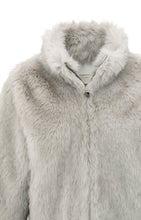 Load image into Gallery viewer, Faux fur jacket with stand-up collar
