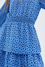 Load image into Gallery viewer, Clara Blue Spot Short Dress

