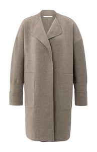 Long coatigan with patch pockets - Type: product