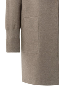 Long coatigan with patch pockets