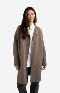 Long coatigan with patch pockets