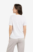 Load image into Gallery viewer, Melange T-shirt with contrasting ribbed trim
