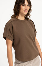 Load image into Gallery viewer, Sleeveless sweatshirt with pleated shoulder detail
