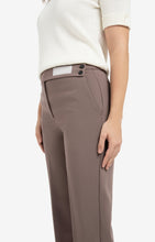 Load image into Gallery viewer, Woven trousers with asymmetrical waistband and straight fit
