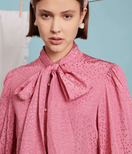 Load image into Gallery viewer, SJ BELLE BLUSH BOW BLOUSE
